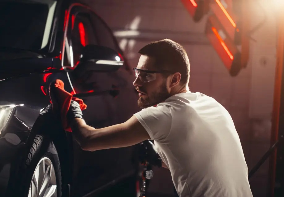 car with technician